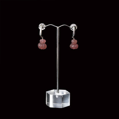 Faceted stone Earrings - Wine