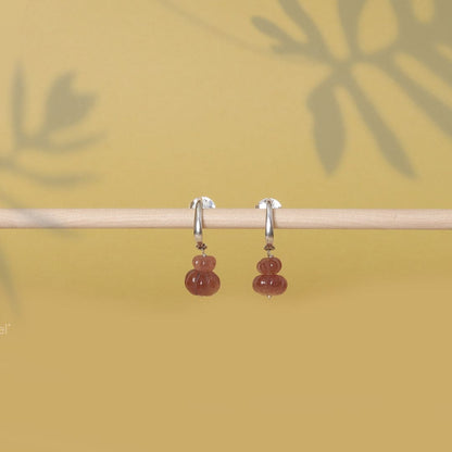 Faceted stone Earrings - Wine