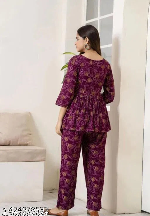 Women's Printed Co-Ord Set, Co-Ord Sets For Girls and WomenWomen's Printed Co-Ord Set, Co-Ord Sets For Girls and Women